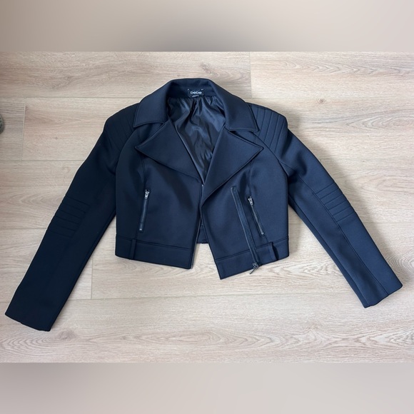 Bebe Women’s moto style cropped biker jacket Black Size Extra Small - Picture 4 of 4